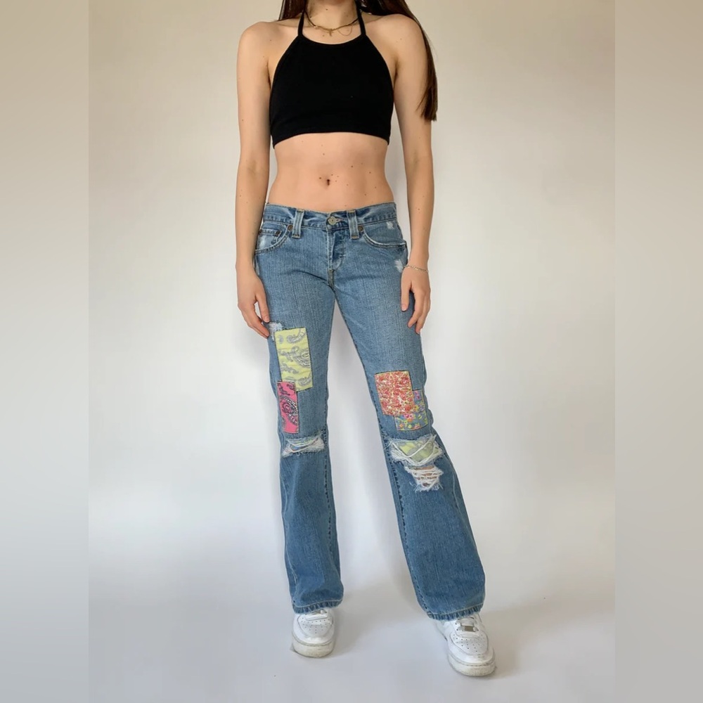 Y2K Vintage Levi’s 513 Patchwork‎ Jeans 13